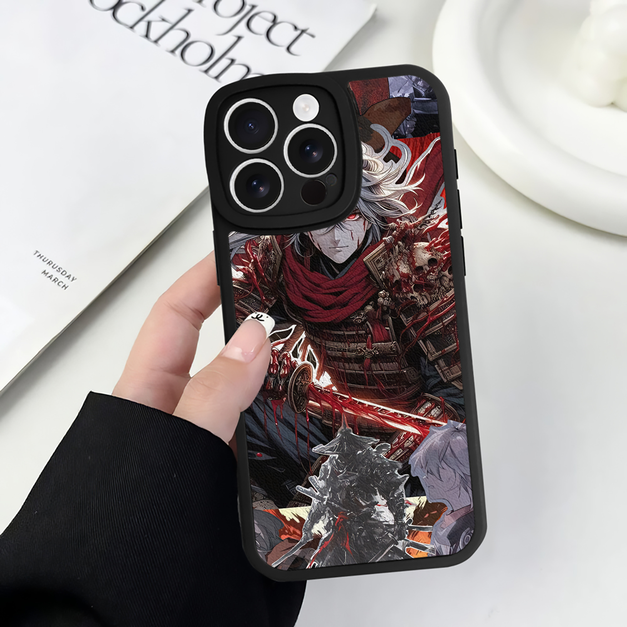 （画像用） 刀剣乱舞 Touken Ranbu 【iPhone 16シリーズ対応】シリコンスマホケース（レザー調） 材質：シリコン